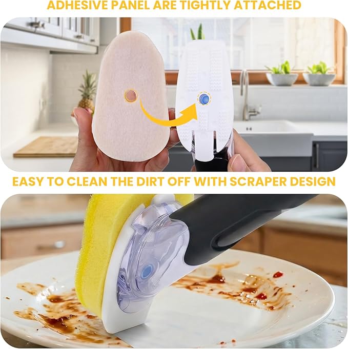 Soap Dispensing Replacement Dish Brush Storage Set - Image 3