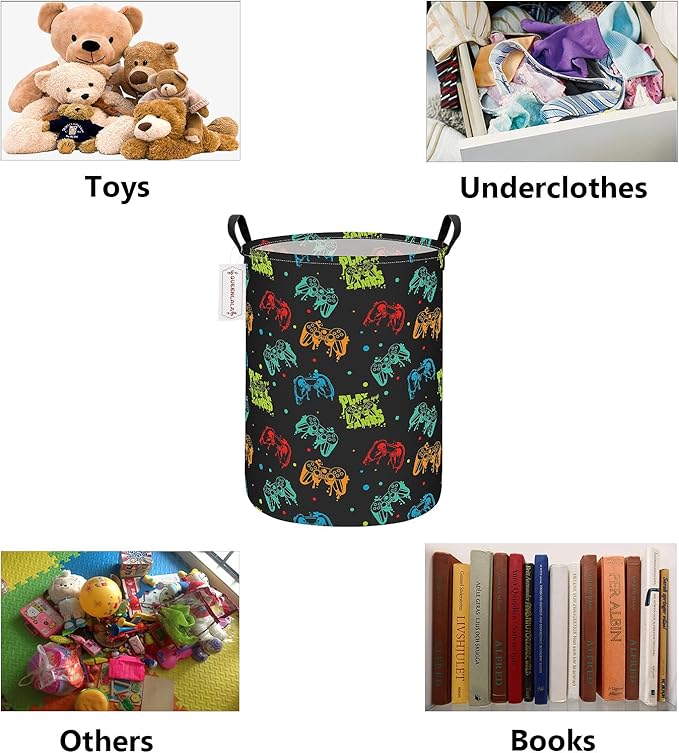 QUEENLALA Large Storage Basket, Laundry Hamper/Bathroom/Home Decor/Collapsible - Image 3