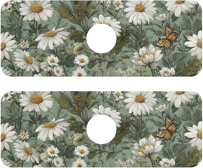 Kitchen Sink Splash Guard 2 PCS 14.7 Inch Sink Faucet Mat Splash Guard by Eyanle