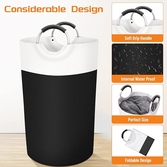 BlissTotes 90L Laundry Basket, Freestanding Laundry Hamper, Collapsible Dirty - Image 3