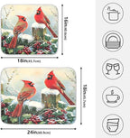 Winter Birds Snowflakes Berry Dish Drying Mat - Image 2