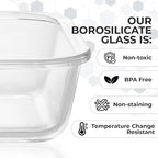 Zulay Kitchen 5 Piece Large Glass Tupperware Container Set - Image 6