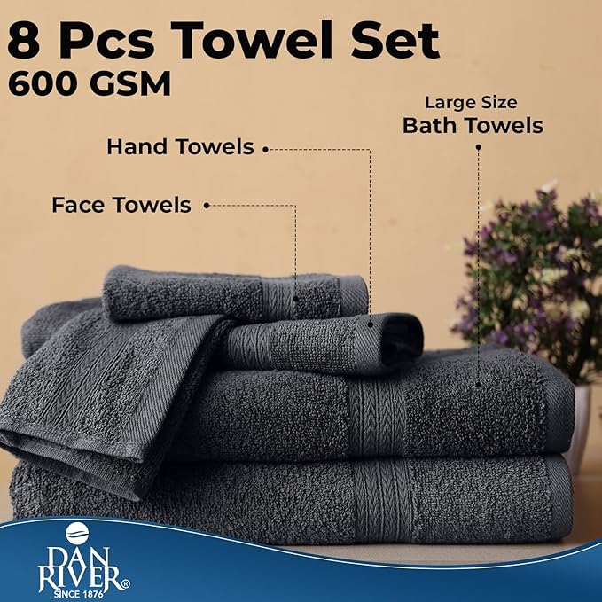 DAN RIVER 8 PC Luxury Bath Towels - Image 7