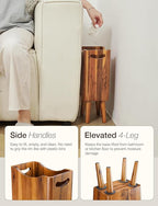 2 Gallons Wooden Trash Can 4 Legs - Image 3