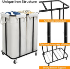 WOWLIVE Double Laundry Hamper - Image 5