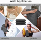 KinHwa Microfiber Hand Towels for Bathroom Soft and Absorbent Face Towels Grey - Image 3