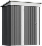 Patiowell 5x3 FT Outdoor Storage Shed, Garden Tool Shed with Sloping Roof and Lockable Door, Metal Shed for Backyard Garden Patio Lawn, Gray - Image 2