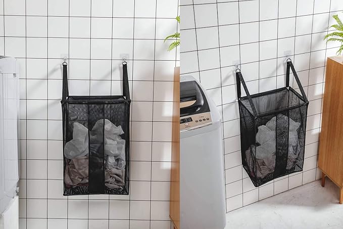 ALYER Wall Hanging Mesh Laundry Hamper, Poolside Toy Storage Baskets - Image 6