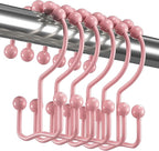 Titanker Shower Curtain Hooks Rings, Rust-Resistant Metal Double Glide Shower by Titanker
