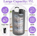 2Pcs Large Laundry Hamper for Adult, 95L Folding Clothes Basket - Image 2