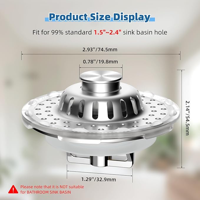 Universal Bathtub Drain Stopper Shower Drain Hair Catcher - Image 9