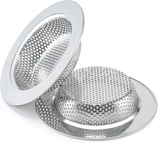2 Pcs Sink Strainer for Most Kitchen Sink Drain Basket, Upgraded Double-Layer by Honmein