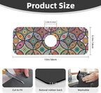 Boho Pretty Mandala Ceramic Rainbow Kitchen Sink Splash Guard Faucet Mat 1 Pcs - Image 2