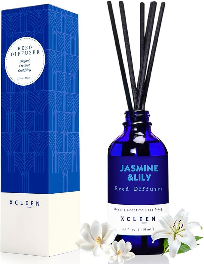 Reed Diffuser Set- Jasmine & Lily Scented Diffuser by Xcleen