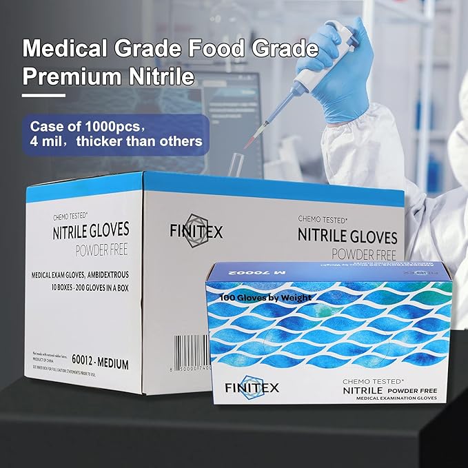 FINITEX Nitrile Disposable Medical Exam Gloves 4 mil Powder-free Latex-Free 100 - Image 6