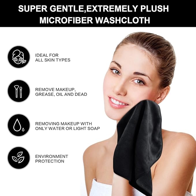 SINLAND Microfiber Facial Cloths Fast Drying Washcloth 12inch x 12inch - Image 8