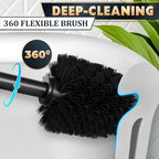 2 PCS Black Toilet Brush and Holder Set - Image 7