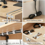 100 Pcs Hook and Loop Cable Ties, Self Adhesive Cable Management Desktop Cable - Image 5