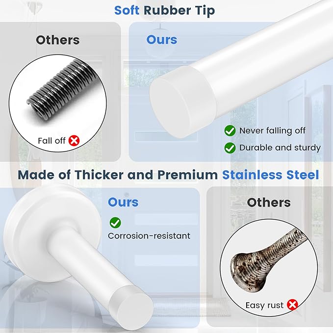 1 Pack Door Stops, Stainless Steel Door Stoppers, No Drilling Door Stops - Image 6