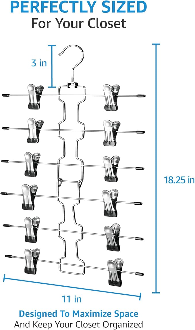 ZOBER 3-Pack 6-Tier Skirt Hangers - Image 2