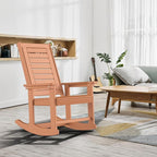 GREENVINES Outdoor Rocking Chairs | Set of 2 | Porch Rocker | HDPE Plastic | Teak | Oversized Rockers | High Back | Big & Tall | Ladder Back | for Patio Outside Backyard Balcony Garden - Image 2