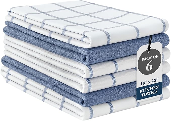 LANE LINEN Cotton Kitchen Towels Set, Quick-Drying Dish Towels, Premium Hand by LaneLinen