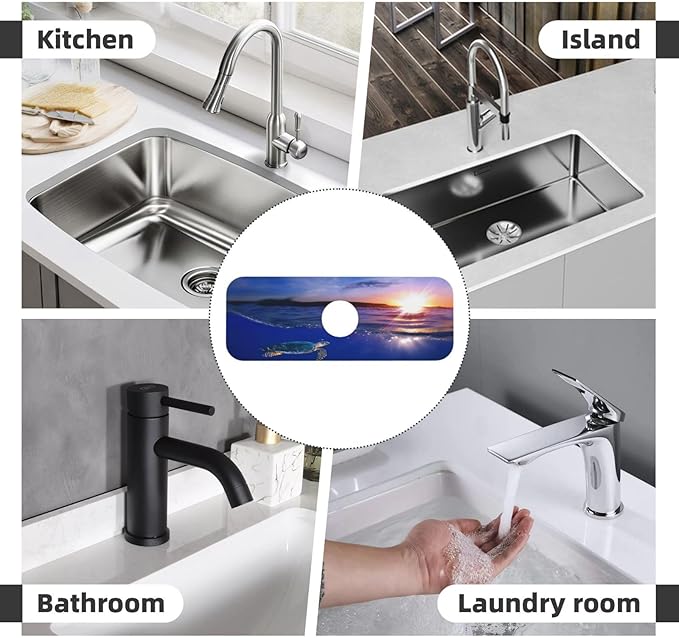 Sea turtle Kitchen sink faucet pad, strong water absorption, anti slip - Image 8