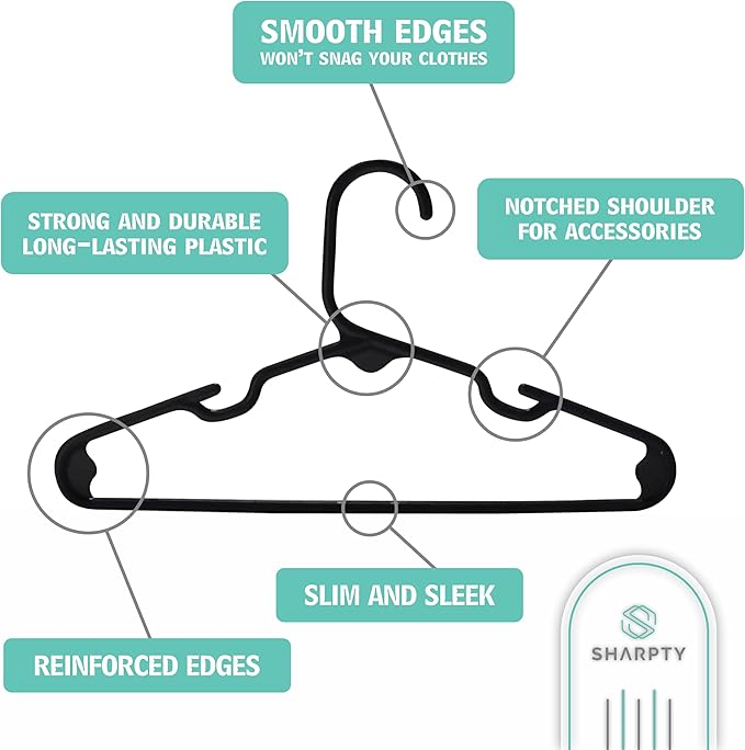 Sharpty Kids Plastic Hangers, Children's Hangers - Image 2