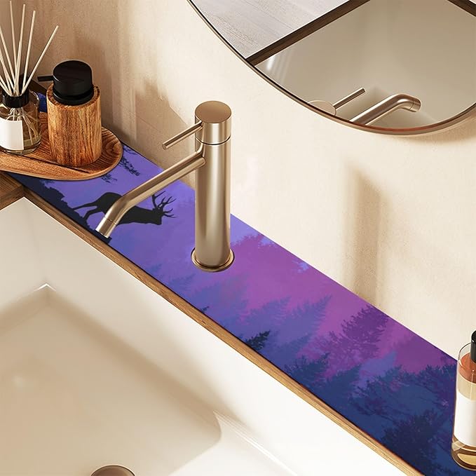 Kitchen Sink Splash Guard 2 PCS 14.7 Inch Sink Faucet Mat Splash Guard - Image 7