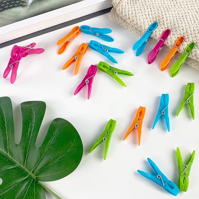 72Pcs Colored Plastic Clothespins, Colorful Clothes Pins Heavy Duty Outdoor - Image 4