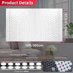47.2 in X 10ft Reflective Bubble Insulation Aluminum Foil Sheets, Bubble Wrap - Image 2