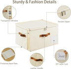 4 Pack Large Storage Bins with Lids, Foldable Closet Organizer with Clear Window - Image 4
