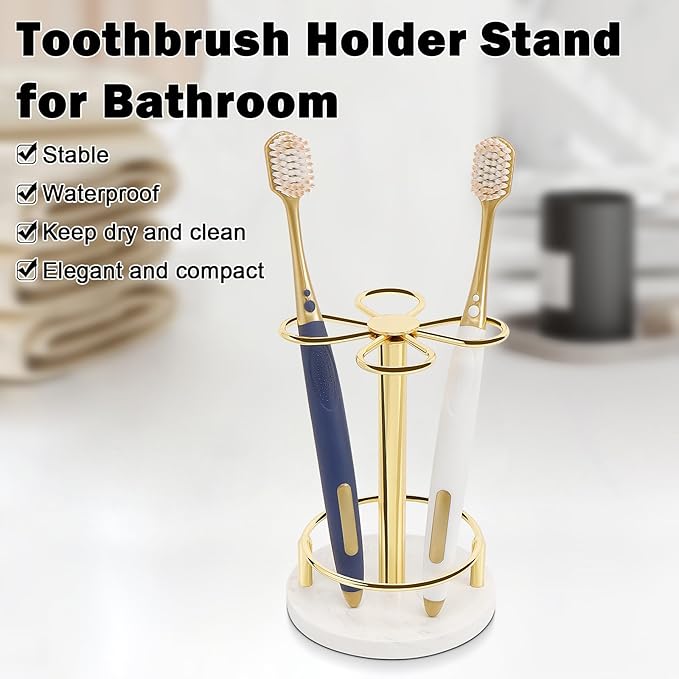 HarJue Toothbrush Holder Stand for Bathroom, Metal Toothbrush Organizer - Image 3