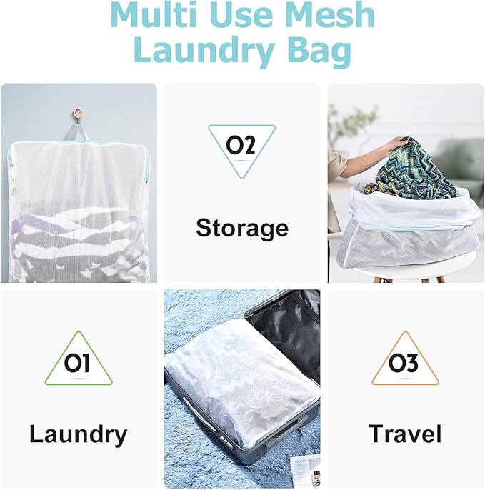 OTraki Large Mesh Laundry Bags 24x32 inch Hanging Delicates Mesh Laundry Bag - Image 7