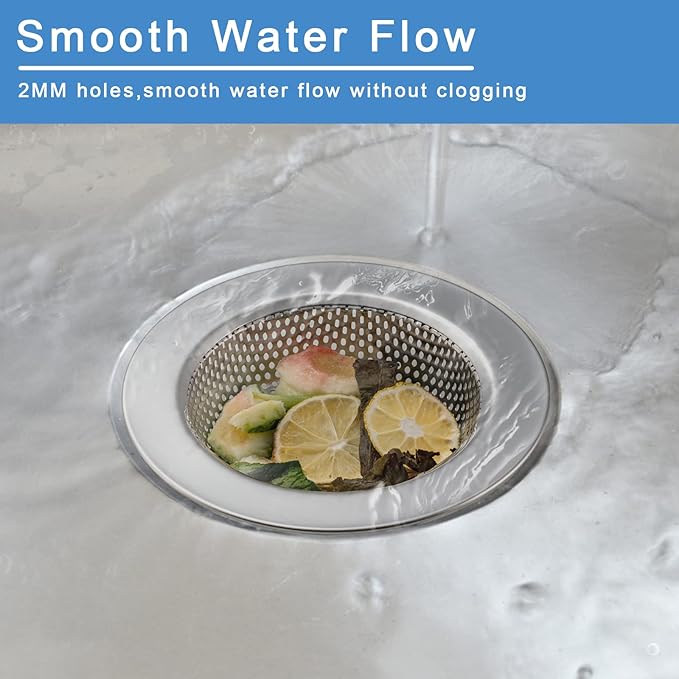 2 Pcs Sink Strainer for Most Kitchen Sink Drain Basket, Upgraded Double-Layer - Image 6