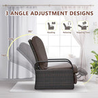 ATR ART TO REAL Outdoor Recliner, Outdoor Wicker Recliner Chair with 5.5'' Thickness Cushions, Automatic Adjustable Rattan Patio Chaise Lounge Chairs, Aluminum Frame, Anti-UV and Rustless - Image 4