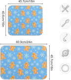 Snowflake Gingerbread Cookie Man Blue Dish Drying Mat - Image 3