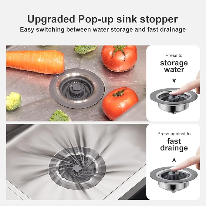 Upgraded 3 in 1 Universal Kitchen Sink Stopper Strainer-Mauve - Image 3