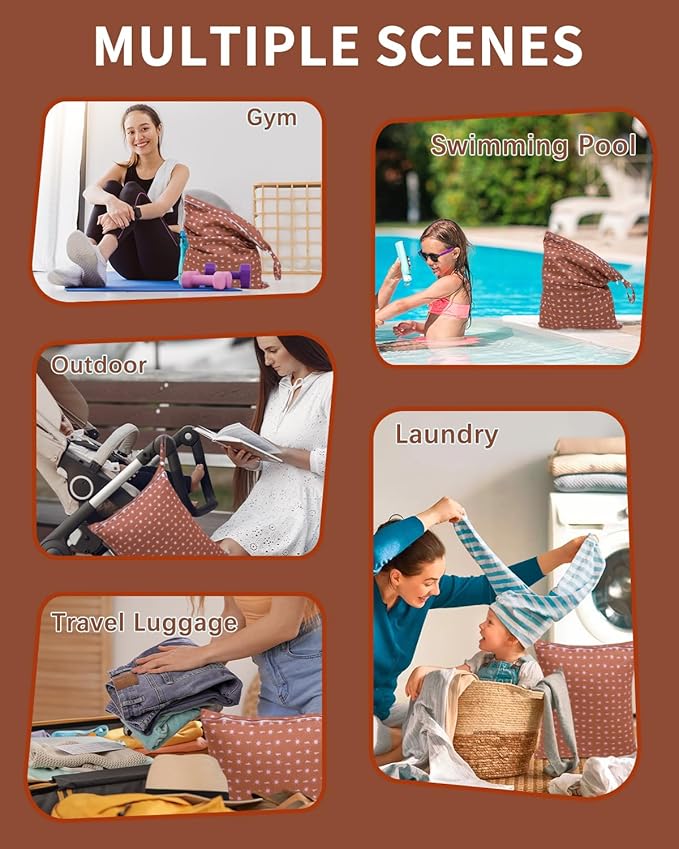 babygoal Travel Laundry Bags 2 Pack, Gym and Swimming-Washable Waterproof Wet - Image 5