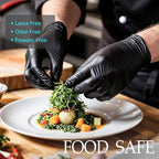 PROMEDIX P Black Disposable Nitrile Gloves, 6Mil 100 Pcs Food Safe Cooking - Image 3