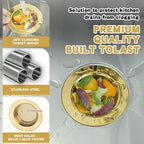 RQYEKDO Kitchen Sink Drain Strainer，2 Pack Stainless Steel and Gold Mesh Sink - Image 2
