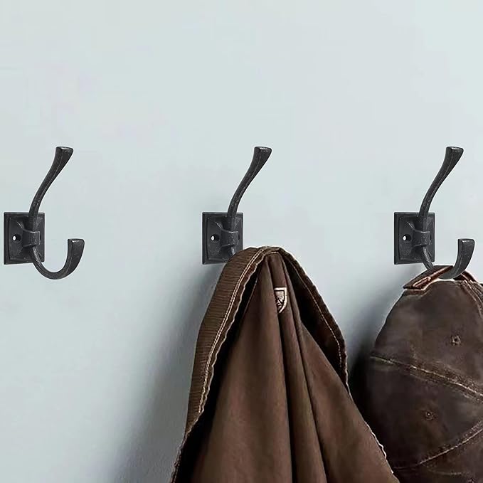 khtumeware Vintage Wall Hooks, 5 Pack Rustic Coat Hooks Hardware Towel Hooks - Image 3