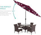 Best Choice Products 10ft Solar Polyester LED Lighted Patio Umbrella w/Tilt Adjustment and UV-Resistant Fabric - Image 2