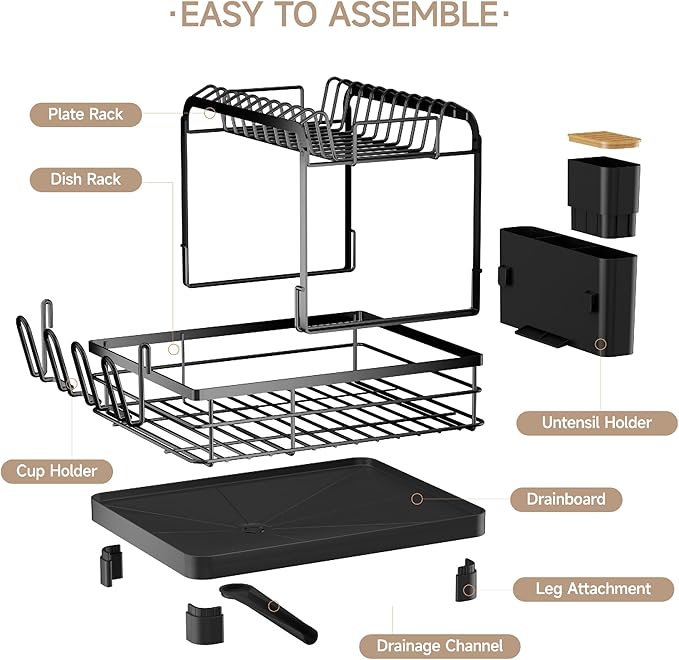 Runnatal 2-Tier Dish Drying Rack, Large Dish Rack - Image 6