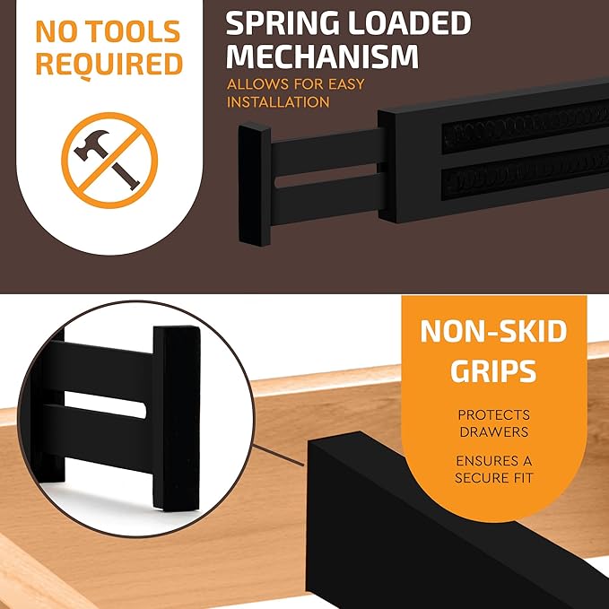 6 Pack Bamboo Drawer Dividers - Image 7
