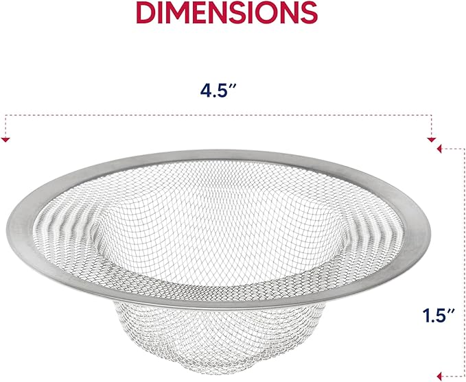 HIC Kitchen Mesh Sink Strainer, 18/8 Stainless Steel, 4.5-Inches - Image 6