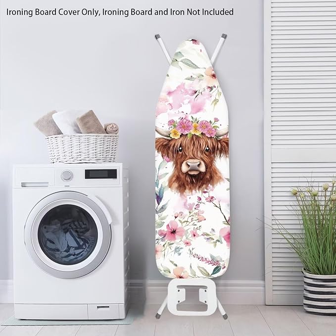 Sprowallow Cow Iron Ironing Board Cover 15x54 inch, Thick Padding, Fits Small - Image 3