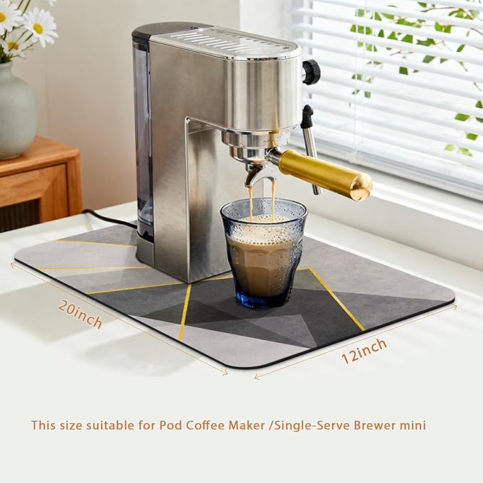 Coffee Mat Absorbent Hide Stain Rubber Backed Dish Drying Mat - Image 2