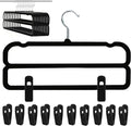 Velvet Pants Hangers with Double Non Slip Bar by WJWSKI