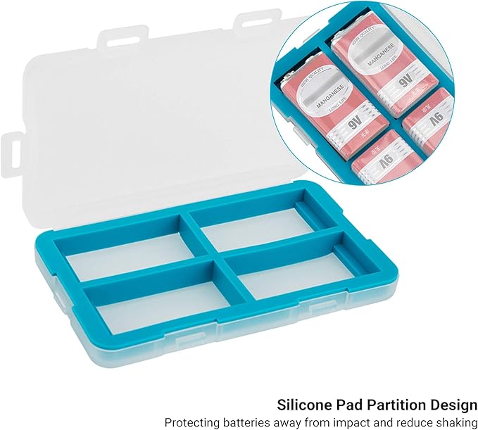 JJC 9V Battery Case for 4x 9V, Water-Resistant & Shockproof, 9V Battery Storage - Image 4